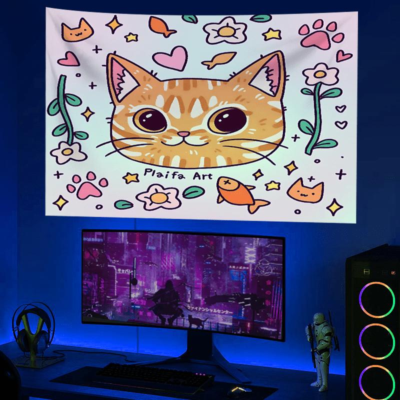 Cute Cat Tapestry Vibrant Wall Hanging with Hearts and Fish for Bedroom and Gaming Room Decor Perfect Gift 74x94cm(29x37in)
Cute Cat Tapestry Vibrant Wall Hanging with Hearts and Fish for Bedroom and Gaming Room Decor Perfect Gift 74x94cm(29x37in)