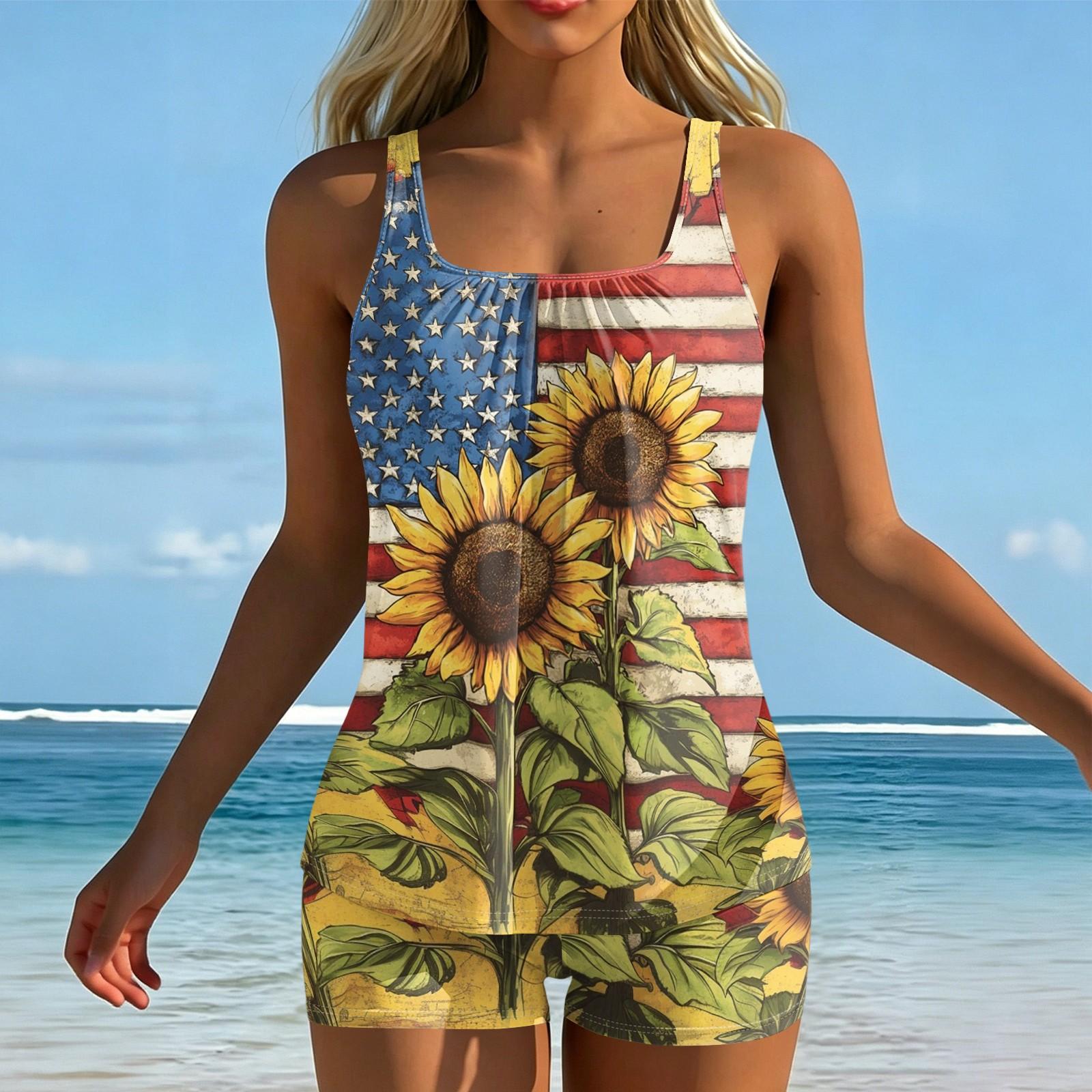 Women’s Two Piece Tankini Swimsuit with Flag and Floral Print Scoop Neck Sleeveless Top and Shorts Set for Beach Pool S винный
Women’s Two Piece Tankini Swimsuit with Flag and Floral Print Scoop Neck Sleeveless Top and Shorts Set for Beach Pool S винный