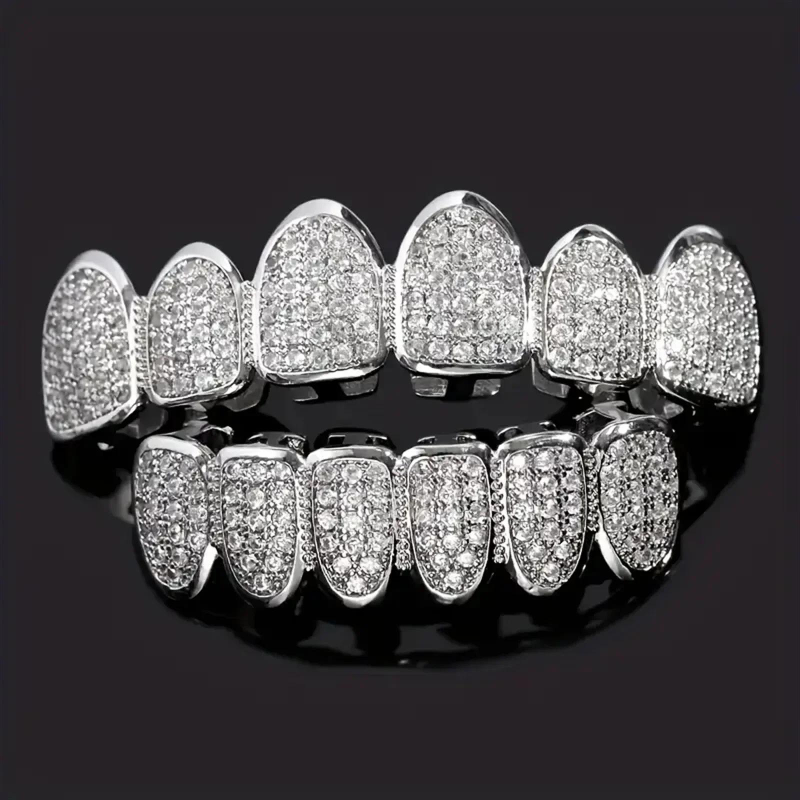 HipHop CZ Teeth Set For Unisex Top Bottom Mouth Gold Silver Color Teeth Tooth Cap Removable Dental Fashion Jewelry
HipHop CZ Teeth Set For Unisex Top Bottom Mouth Gold Silver Color Teeth Tooth Cap Removable Dental Fashion Jewelry