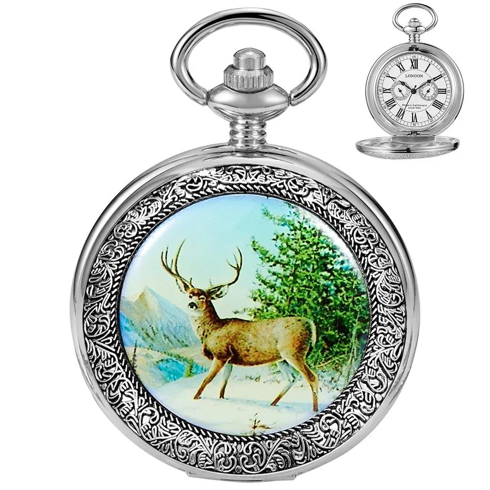 Painted Forest Deer Art Mechanical Pocket Watch Moon Phase Roman Numerals Women Men Pocket Watch Gifts Vintage Accessories
Painted Forest Deer Art Mechanical Pocket Watch Moon Phase Roman Numerals Women Men Pocket Watch Gifts Vintage Accessories
