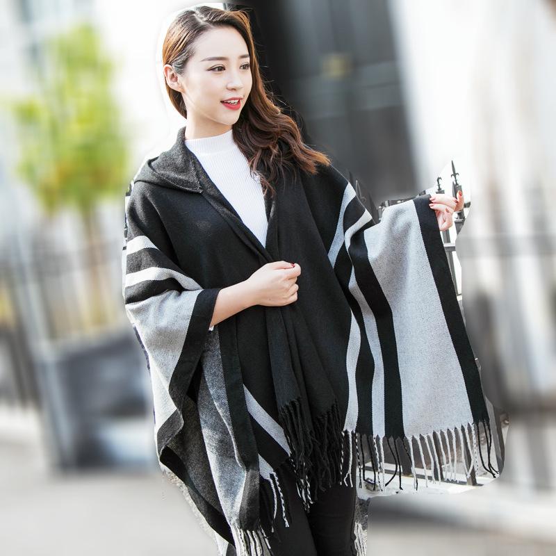 Women s Hooded Cape Shawl: Warm Autumn/Winter Tassel Slit, Two-way Imitation Cashmere Scarf 135*165
Women s Hooded Cape Shawl: Warm Autumn/Winter Tassel Slit, Two-way Imitation Cashmere Scarf 135*165