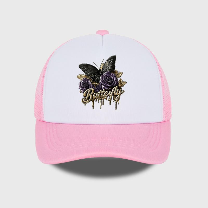 Black Butterfly Purple Rose “Butterfly” Print Mesh Cap Soft, Comfortable, Lightweight, Breathable Edgy, Dark, Romantic, Glamorou
Black Butterfly Purple Rose “Butterfly” Print Mesh Cap Soft, Comfortable, Lightweight, Breathable Edgy, Dark, Romantic, Glamorou