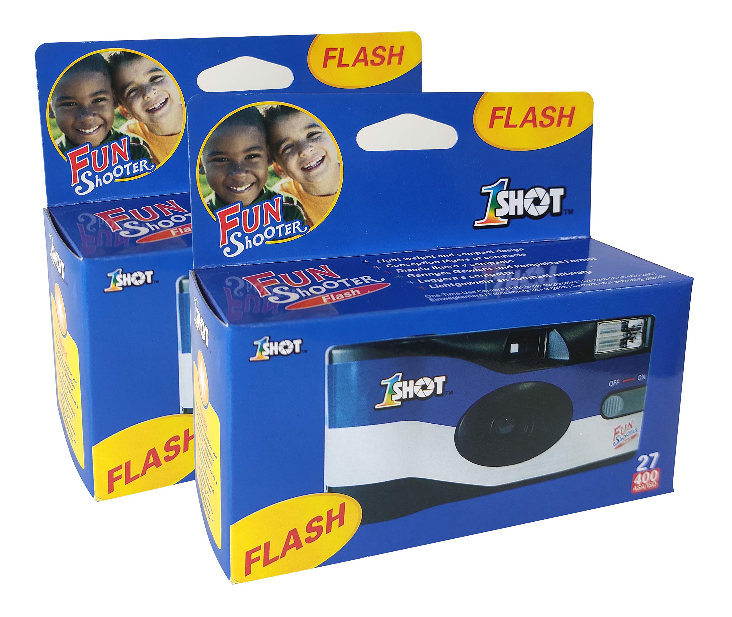 Disposable 35mm 400 27 with ONE-SHOT Camera, Film, Single-Use Camera, ASA/ISO Exposure, Flash, 2-Pack
Disposable 35mm 400 27 with ONE-SHOT Camera, Film, Single-Use Camera, ASA/ISO Exposure, Flash, 2-Pack