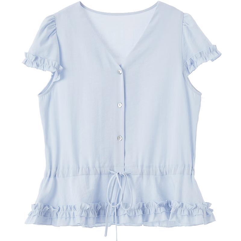 BETU Women s Summer Slim-Fit Short-Sleeve V-Neck Shirt with Adjustable Waist
BETU Women s Summer Slim-Fit Short-Sleeve V-Neck Shirt with Adjustable Waist