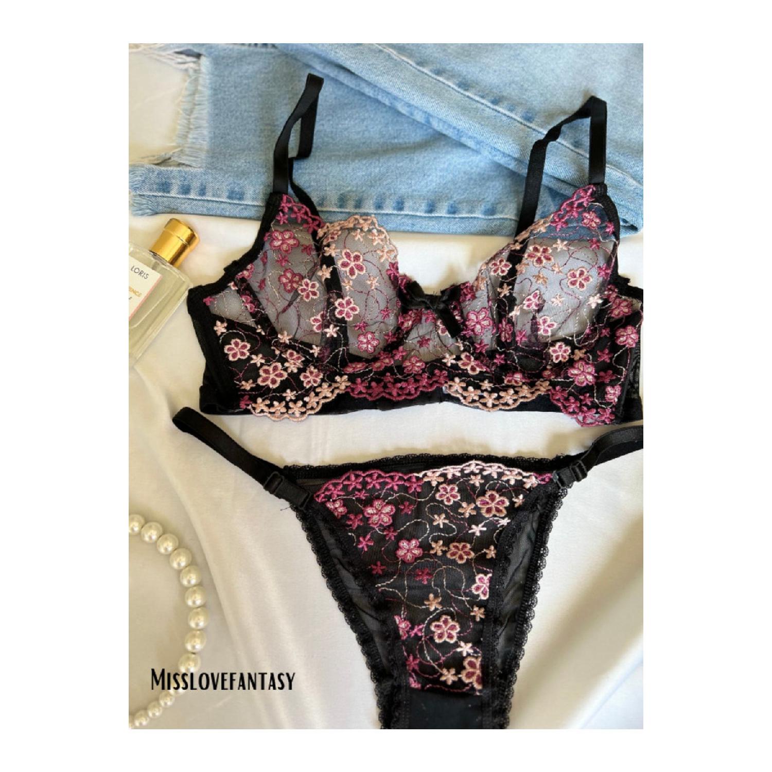 Бюстгальтер із мереживною вишивкою 75 сливовий 
Бюстгальтер із мереживною вишивкою 75 сливовий