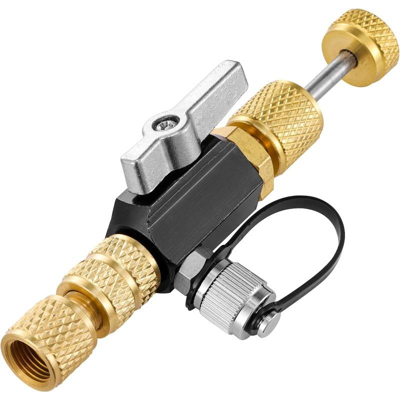 HVAC Valve Core Removal Installation Tool 1/4 5/16 Dual Valve Vacuum-Rated 20 Microns Compatible R32/R410A/R22/R12/R407
HVAC Valve Core Removal Installation Tool 1/4 5/16 Dual Valve Vacuum-Rated 20 Microns Compatible R32/R410A/R22/R12/R407