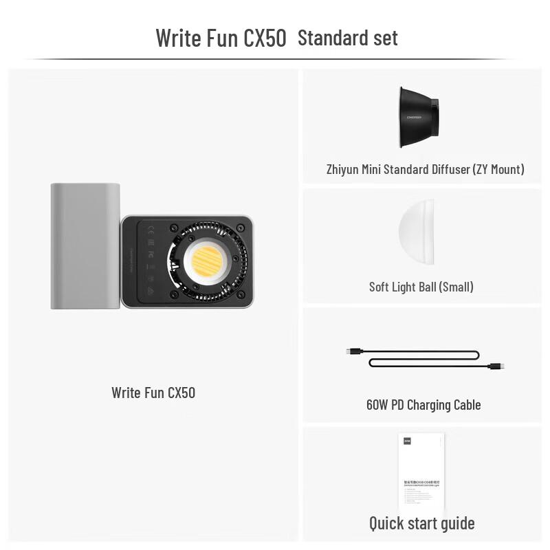 ZHIYUN CX50 50W RGB LED Відеосвітло з подвійною колірною температурою
ZHIYUN CX50 50W RGB LED Відеосвітло з подвійною колірною температурою