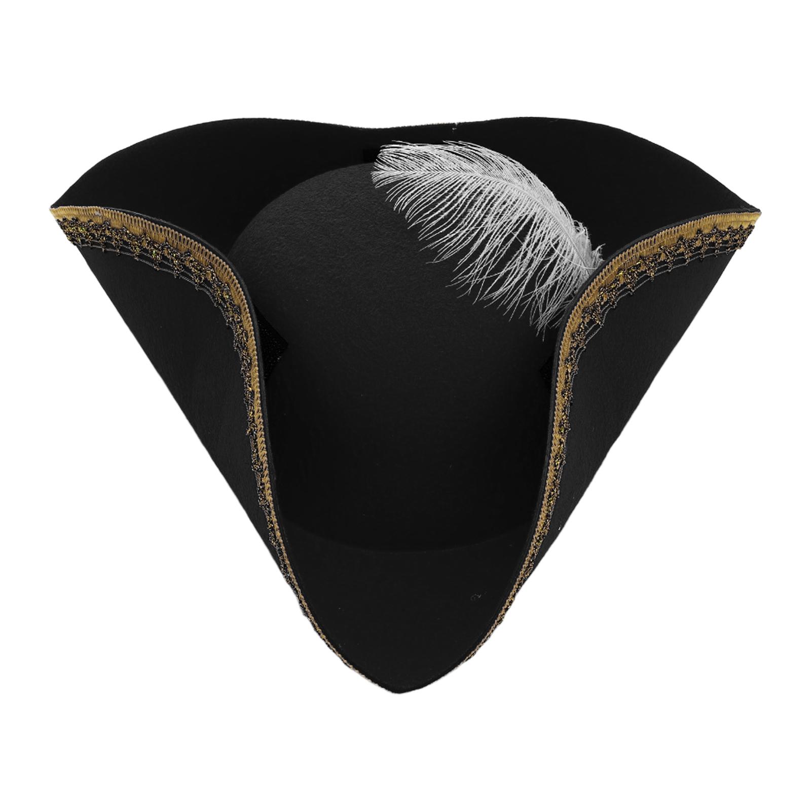 Unisex Halloween Pirate Hat Tricorn Style Distressed Felt with Metallic Brim Cosplay Accessory 1Pc One Size
Unisex Halloween Pirate Hat Tricorn Style Distressed Felt with Metallic Brim Cosplay Accessory 1Pc One Size