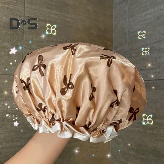 Women Shower Cap Double Layer Satin Finish Waterproof Inner Layer Hair Protection Shower Cap Elastic Makeup Hat рожевий колір золота
Women Shower Cap Double Layer Satin Finish Waterproof Inner Layer Hair Protection Shower Cap Elastic Makeup Hat рожевий колір золота