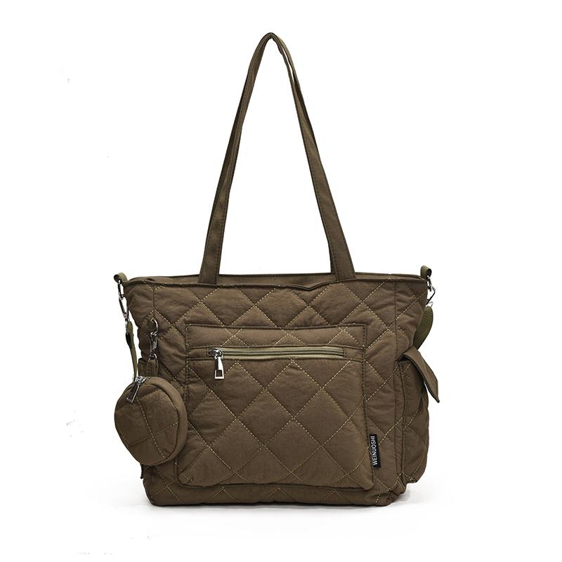 Большая вместительная сумка через плечо женская сумка-тоут для поездок на работу студенческая сумка через плечо зелёный