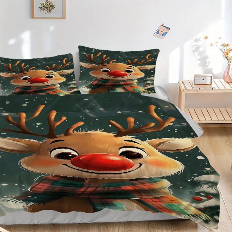 3pc Christmas Rudolph Red Nose Reindeer Plaid Scarf Home Bedding Set-Festive Decoration for Bedroom,Guest Roo 1296a 135x200cm
3pc Christmas Rudolph Red Nose Reindeer Plaid Scarf Home Bedding Set-Festive Decoration for Bedroom,Guest Roo 1296a 135x200cm
