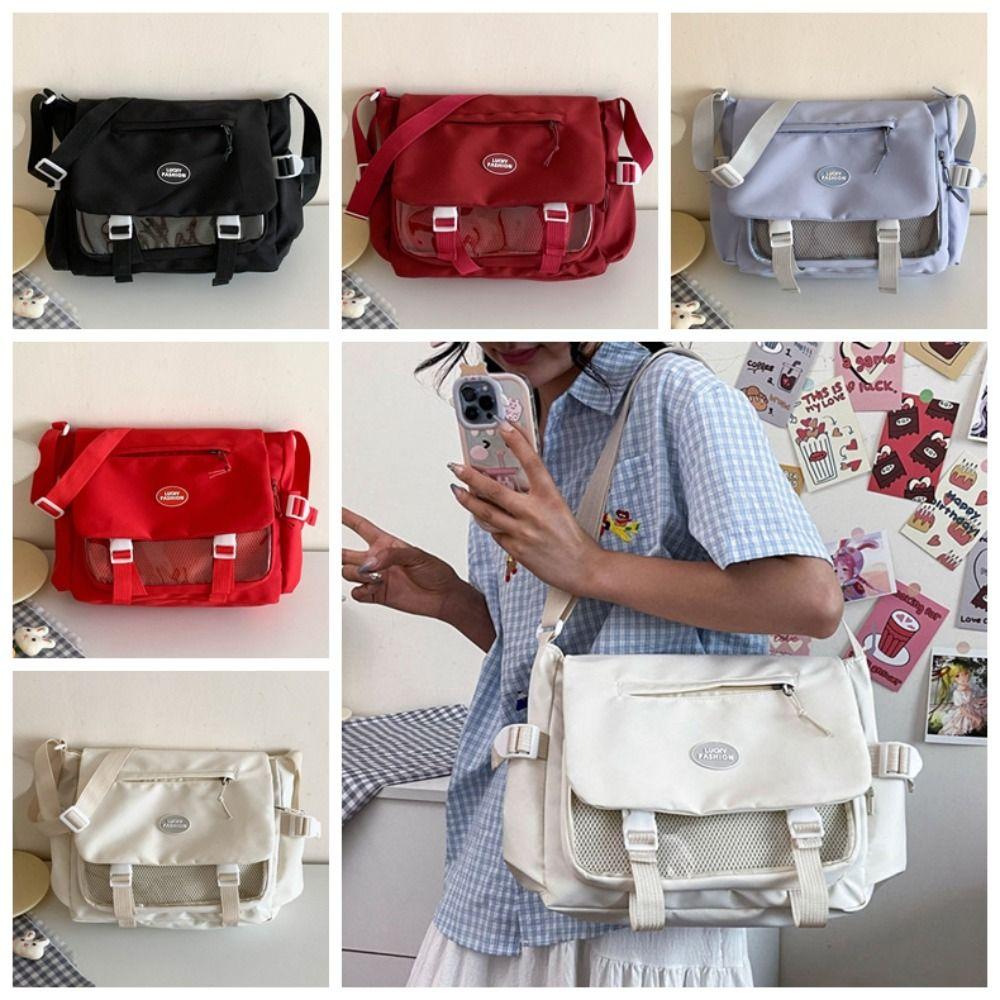Solid Color Transparent Itabag Nylon Student School Bag All-match Canvas Crossbody Bag School
Solid Color Transparent Itabag Nylon Student School Bag All-match Canvas Crossbody Bag School