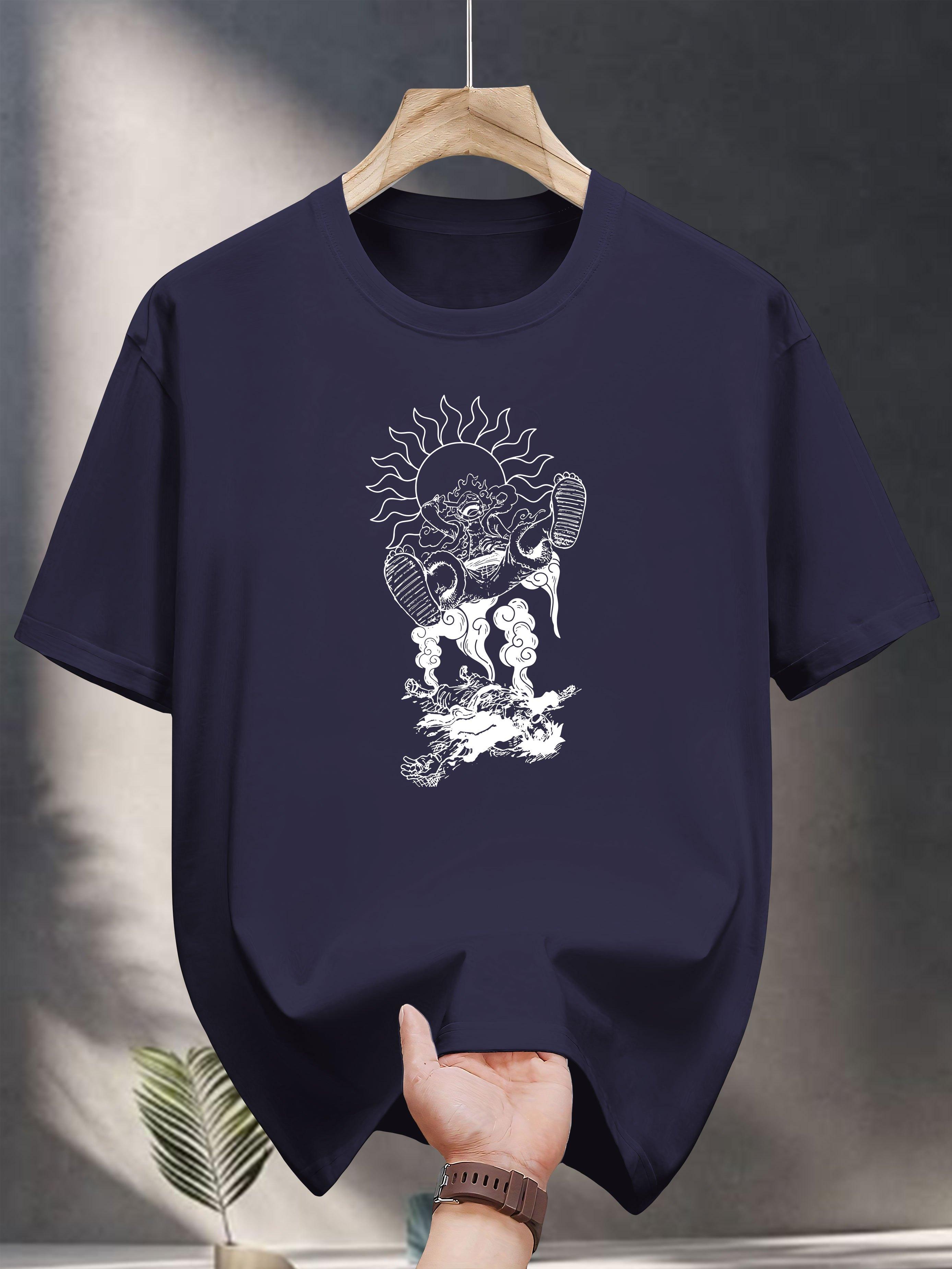 T-shirt with Mythical Creature & Armor Print - Black Casual Summer Tee M
T-shirt with Mythical Creature & Armor Print - Black Casual Summer Tee M