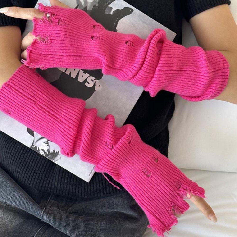 Harajuku Solid Color Long Mittens Hole Knitted Warm Sleeves Clothing Accessories чорний
Harajuku Solid Color Long Mittens Hole Knitted Warm Sleeves Clothing Accessories чорний