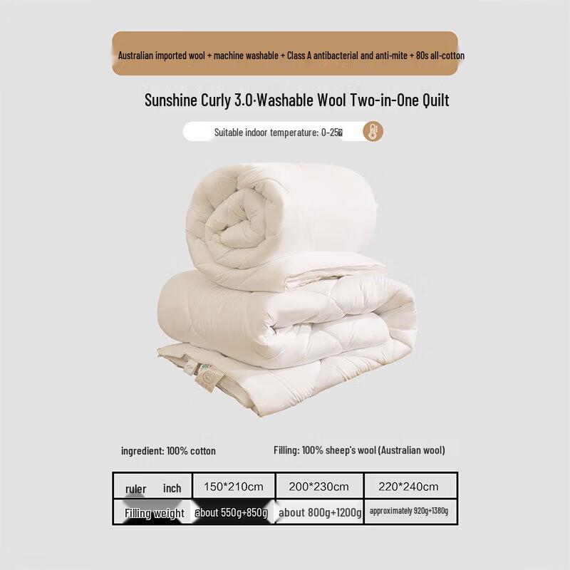 Mercury Home Textiles Australian Merino Wool All-Season Washable Duvet
Mercury Home Textiles Australian Merino Wool All-Season Washable Duvet