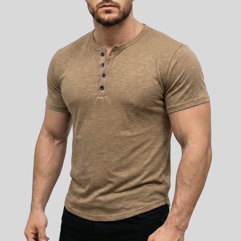 Мужская футболка-henley с круглым вырезом, коротким рукавом, приталенного кроя, однотонная, меланжевая, повседневная, для ежедневного ношения S хаки
Мужская футболка-henley с круглым вырезом, коротким рукавом, приталенного кроя, однотонная, меланжевая, повседневная, для ежедневного ношения S хаки