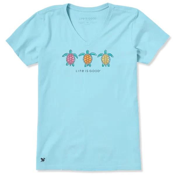 Life is Good. Women s Three Turtles Rally Short Sleeve Crusher Vee, Aqua Blue 3XL
Life is Good. Women s Three Turtles Rally Short Sleeve Crusher Vee, Aqua Blue 3XL