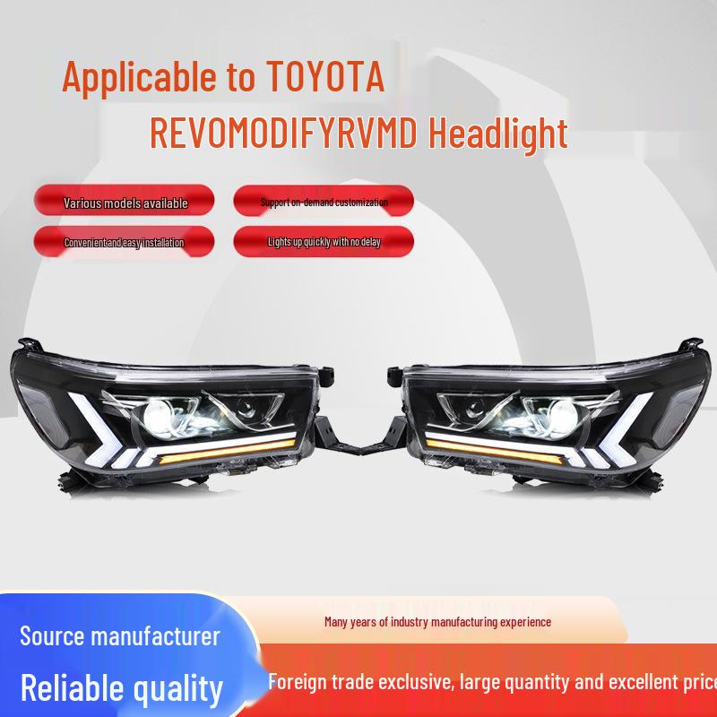 Сборка фары Toyota REVO RVMD со светодиодным дневным ходовым огнем и последовательным указателем поворота
Сборка фары Toyota REVO RVMD со светодиодным дневным ходовым огнем и последовательным указателем поворота