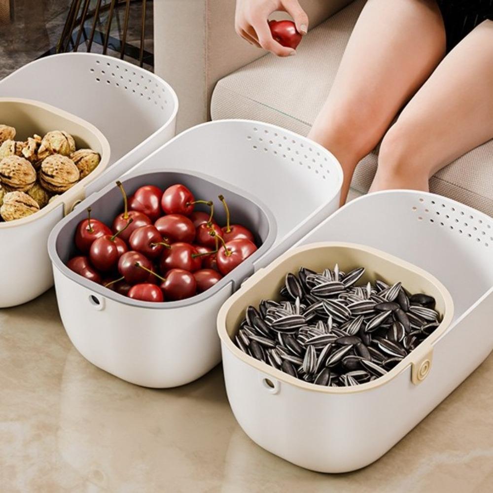 Plastic Drain Tray Big Capacity Dried Fruit Box Thickened Double Layer Drain Basket Household Beige
Plastic Drain Tray Big Capacity Dried Fruit Box Thickened Double Layer Drain Basket Household Beige