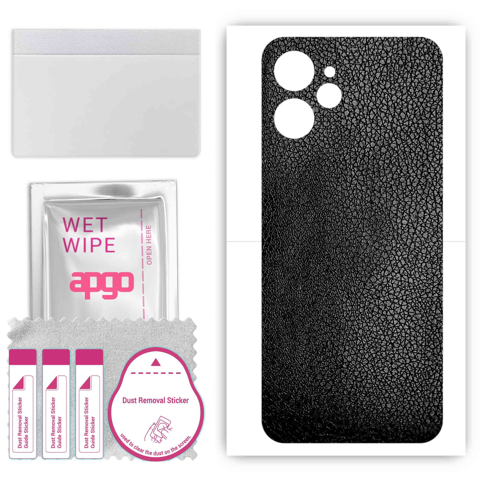 apgo Protective Skin Sticker for the back compatible with Realme 9i 5G, Wrap Film, Foil, Vinyl - Pattern Black Leather
apgo Protective Skin Sticker for the back compatible with Realme 9i 5G, Wrap Film, Foil, Vinyl - Pattern Black Leather