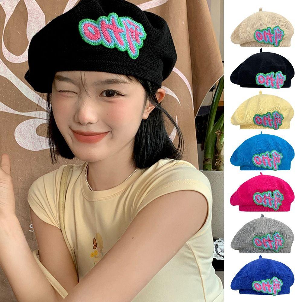 Thin Letter Knitted Beret Hat Embroidery British Cap Vintage Octagonal Cap Female/Girls
Thin Letter Knitted Beret Hat Embroidery British Cap Vintage Octagonal Cap Female/Girls