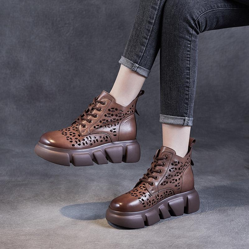 Ботинки «Мартенс» из натуральной воловьей кожи, женская обувь, тонкие короткие сапоги, новые весенние модные полые сандалии в стиле ретро
Ботинки «Мартенс» из натуральной воловьей кожи, женская обувь, тонкие короткие сапоги, новые весенние модные полые сандалии в стиле ретро