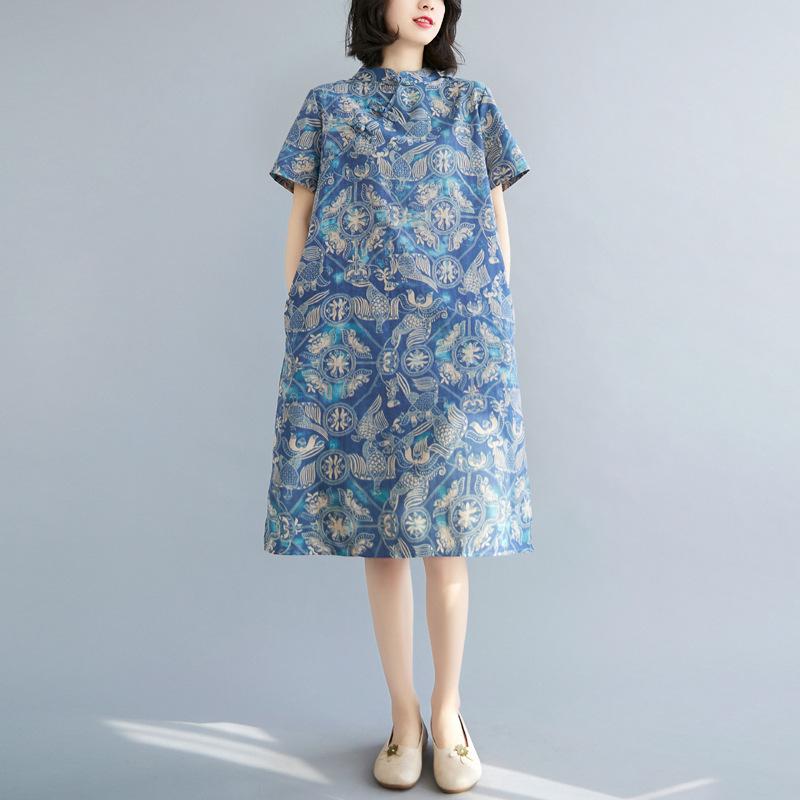 Ретро Модифицированная юбка-чеонгсам с дисковыми пуговицами Свободное утягивающее платье без рукавов с принтом L
Ретро Модифицированная юбка-чеонгсам с дисковыми пуговицами Свободное утягивающее платье без рукавов с принтом L