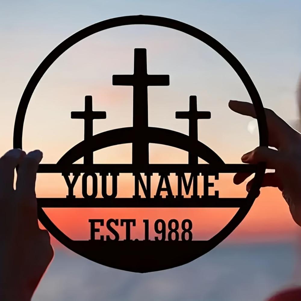 Metal Cross Wall Art Customizable Family Name Sign Boho Style Hanging Decor for Home Garden Durable Outdoor 30cm
Metal Cross Wall Art Customizable Family Name Sign Boho Style Hanging Decor for Home Garden Durable Outdoor 30cm