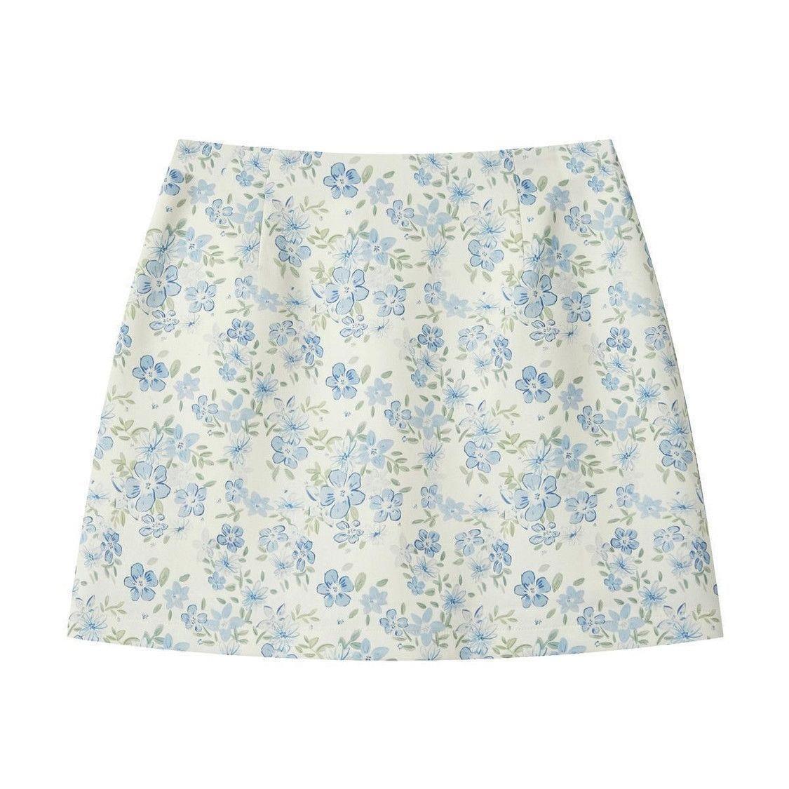 Summer 2026 Blue Floral High-Waist A-Line Short Skirt L: 111-120 lbs recommended
Summer 2026 Blue Floral High-Waist A-Line Short Skirt L: 111-120 lbs recommended