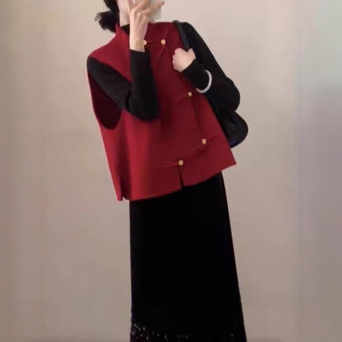 Red Series Women s Vest and Skirt Set: 2026 Autumn/Winter New Chinese Style, National Trend, High-End Feel. M
Red Series Women s Vest and Skirt Set: 2026 Autumn/Winter New Chinese Style, National Trend, High-End Feel. M