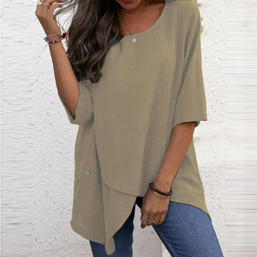 Women s New Round Neck Irregular Shirt Five Quarter Sleeves Fashionable Solid Color Comfortable Versatile Commuting T-shirt 6XL
Women s New Round Neck Irregular Shirt Five Quarter Sleeves Fashionable Solid Color Comfortable Versatile Commuting T-shirt 6XL