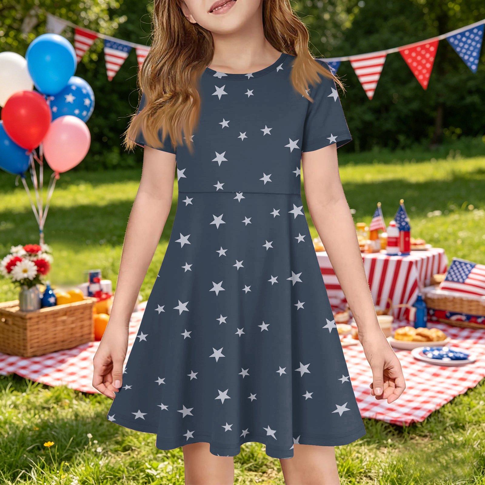 Girls Short Sleeve Dress with Pockets Casual Fit and Flare Dress Lightweight Soft Fabric Comfortable Summer Dress for Everyday Wear 110
Girls Short Sleeve Dress with Pockets Casual Fit and Flare Dress Lightweight Soft Fabric Comfortable Summer Dress for Everyday Wear 110