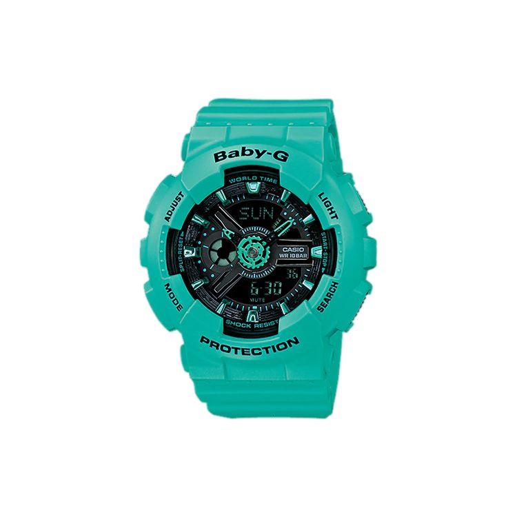 Casio Baby-G Themed Series Dial Street Fluorescent Color Block Dual Display Multifunction Quartz Movement Resin Strap Women watches Black BA-111-3A Green Strap
Casio Baby-G Themed Series Dial Street Fluorescent Color Block Dual Display Multifunction Quartz Movement Resin Strap Women watches Black BA-111-3A Green Strap