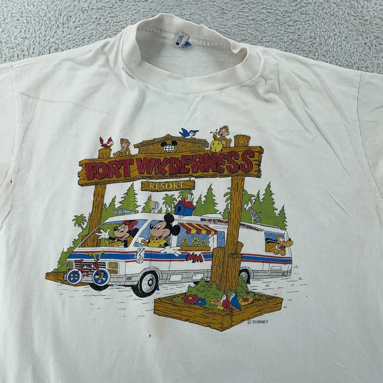 Vintage Disney Fort Wilderness Resort Shirt Large White Mickey Made USA 90s XL
Vintage Disney Fort Wilderness Resort Shirt Large White Mickey Made USA 90s XL
