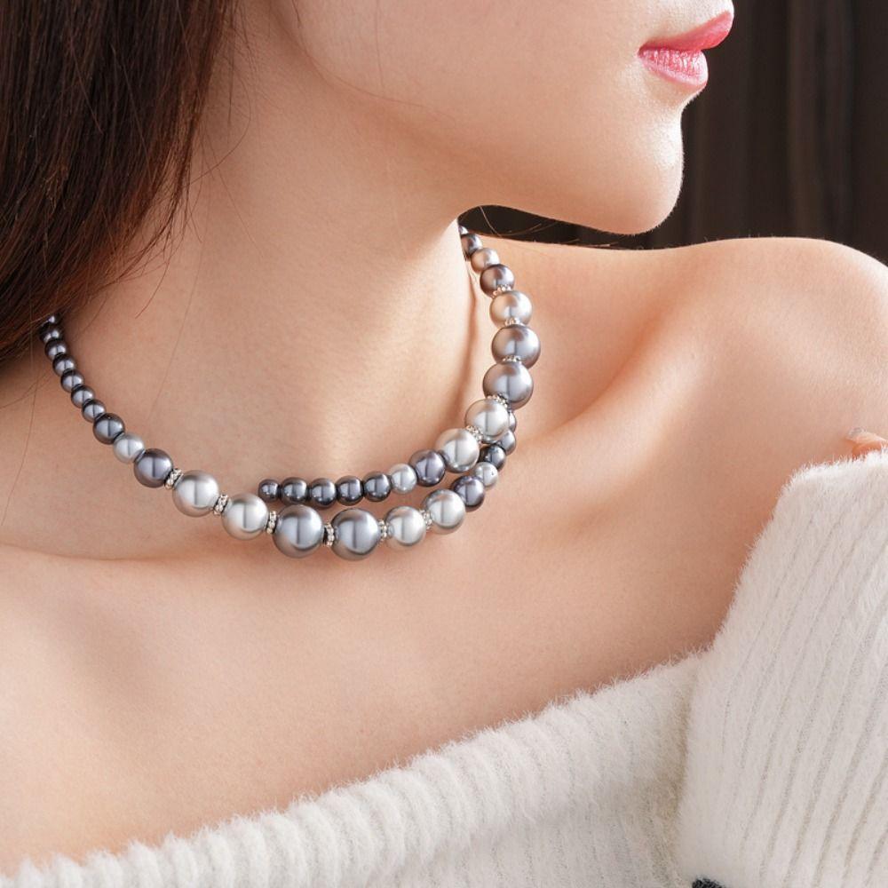 Temperament Clavicle Chain Retro Neck Accessories Glass Pearl Openning Necklace Jewelry Gifts сірий
Temperament Clavicle Chain Retro Neck Accessories Glass Pearl Openning Necklace Jewelry Gifts сірий