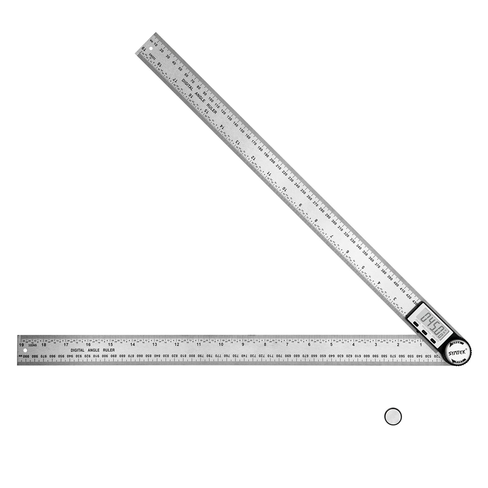SCITOOLS Digital Angle Gauge Angle Meter Measuring Range Metal 500mm Angle Meter Angle Ruler LCD LCD Screen Angle Measurement Length Measurement Easy
SCITOOLS Digital Angle Gauge Angle Meter Measuring Range Metal 500mm Angle Meter Angle Ruler LCD LCD Screen Angle Measurement Length Measurement Easy