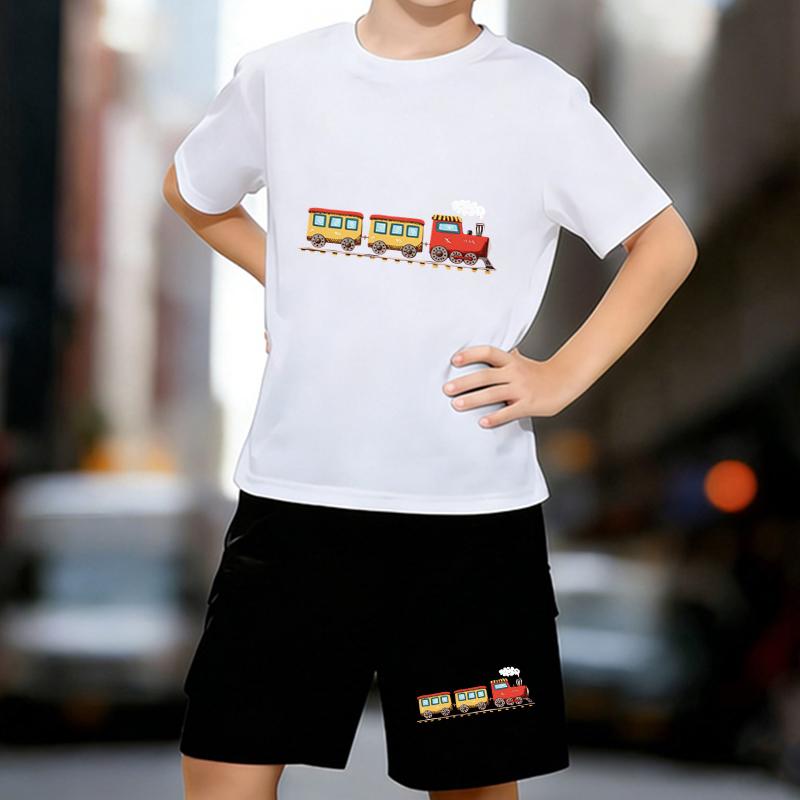 Boys 2 Piece Steam Train Printed outfit, Short Sleeve T-Shirt and Shorts Set for Kids Age 5-14,White, Black Sporty Casual Summer Clothes 13-14 Years
Boys 2 Piece Steam Train Printed outfit, Short Sleeve T-Shirt and Shorts Set for Kids Age 5-14,White, Black Sporty Casual Summer Clothes 13-14 Years