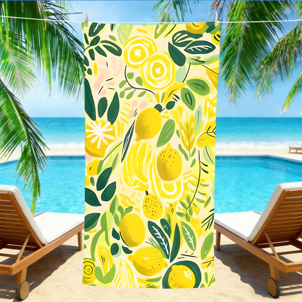 Lemon Illustration Beach Towel – Oversized Quick Dry Sand Free with Tropical Leaf Print W40*H60(CM)
Lemon Illustration Beach Towel – Oversized Quick Dry Sand Free with Tropical Leaf Print W40*H60(CM)