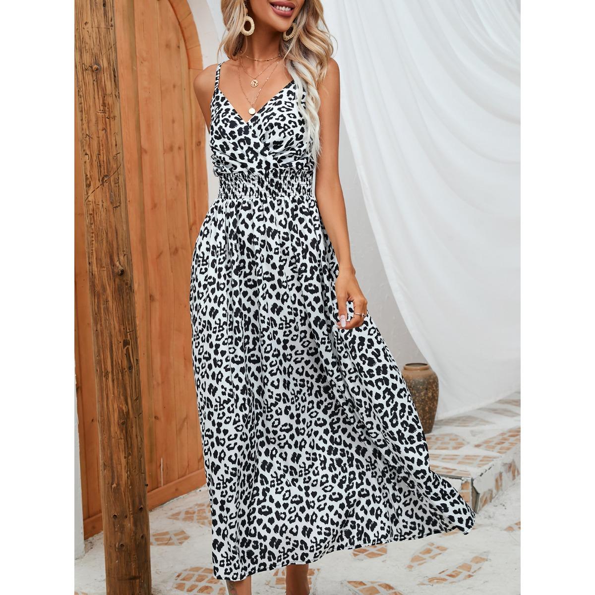 Summer Women Leopard Print Suspender Dress European American Style Fashion Casual Dress Crossborder Foreign Trade Women s Clothing S
Summer Women Leopard Print Suspender Dress European American Style Fashion Casual Dress Crossborder Foreign Trade Women s Clothing S