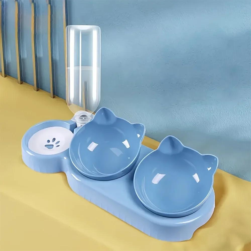 3 In 1 Ear Design Tilted Cat Water And Food Bowl Set Pet Bowls With Water Feeder With Gravity Water Bottle For Neck Protection светло-синий
3 In 1 Ear Design Tilted Cat Water And Food Bowl Set Pet Bowls With Water Feeder With Gravity Water Bottle For Neck Protection светло-синий