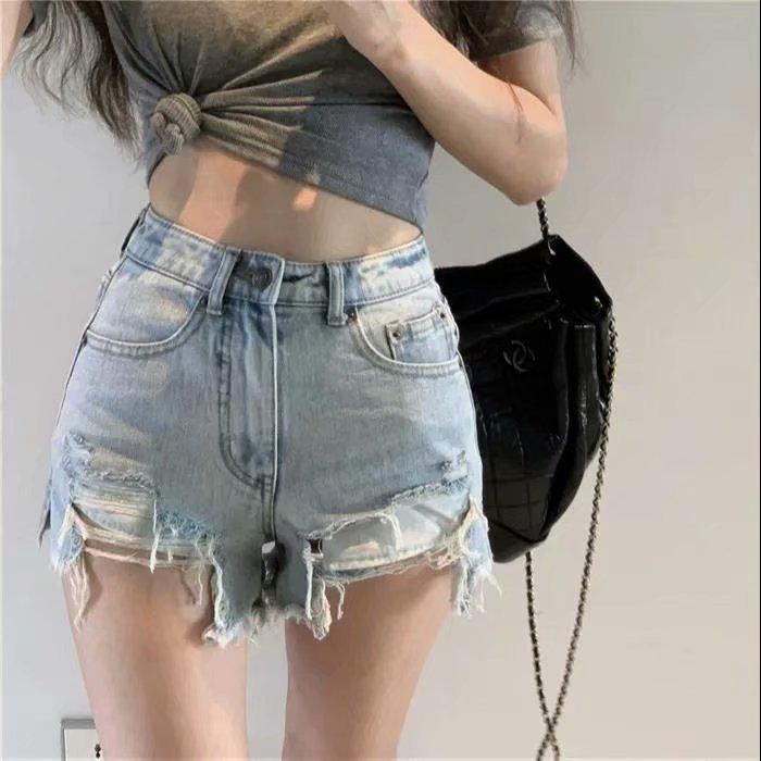 High Waist Retro Raw Edge Ripped Denim Shorts for Women - 2025 Summer Collection Large
High Waist Retro Raw Edge Ripped Denim Shorts for Women - 2025 Summer Collection Large