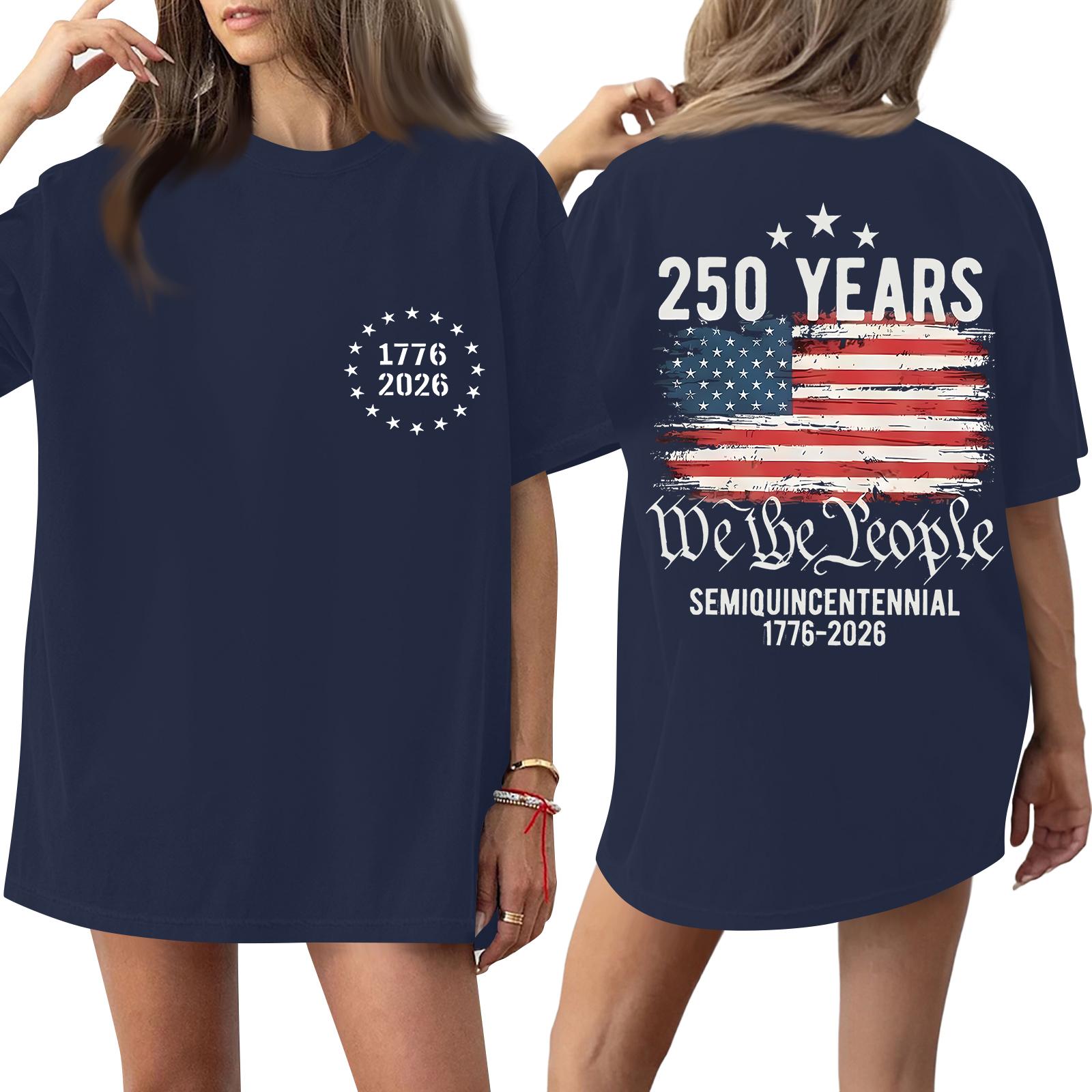 Women s Fashionable Casual Short-Sleeve Round Neck Printed T-Shirt For The 250th Anniversary Of The Founding Of The United States S Темно-синій
Women s Fashionable Casual Short-Sleeve Round Neck Printed T-Shirt For The 250th Anniversary Of The Founding Of The United States S Темно-синій