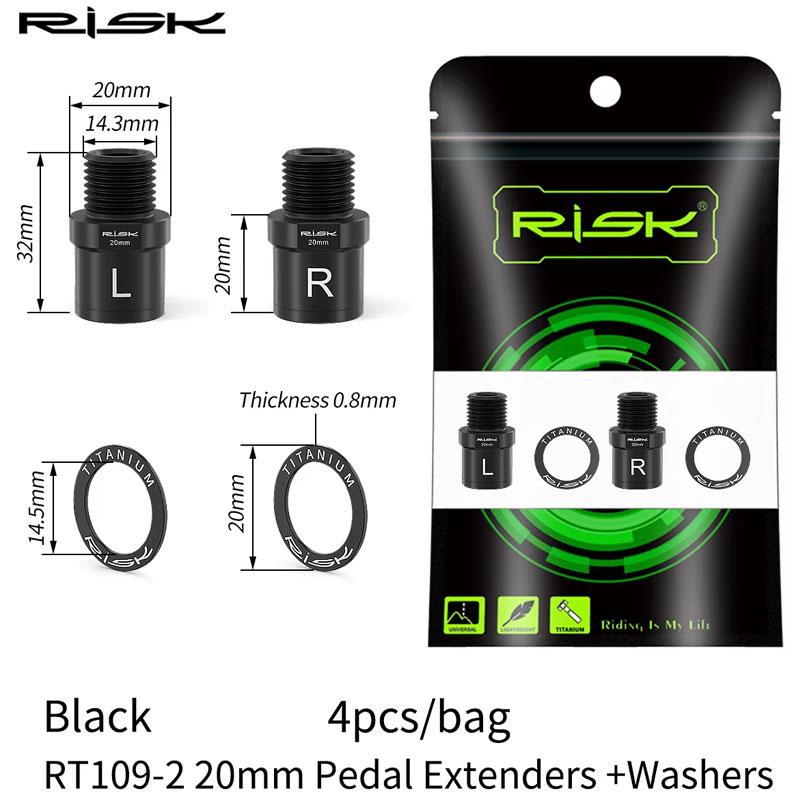 RISK Bicycle Pedal Extension Axle MTB Road Bike Lock Pedal Flat Pedal Extension Shaft Core Pedal Extension Shaft Crank Extender 20mm-black
RISK Bicycle Pedal Extension Axle MTB Road Bike Lock Pedal Flat Pedal Extension Shaft Core Pedal Extension Shaft Crank Extender 20mm-black