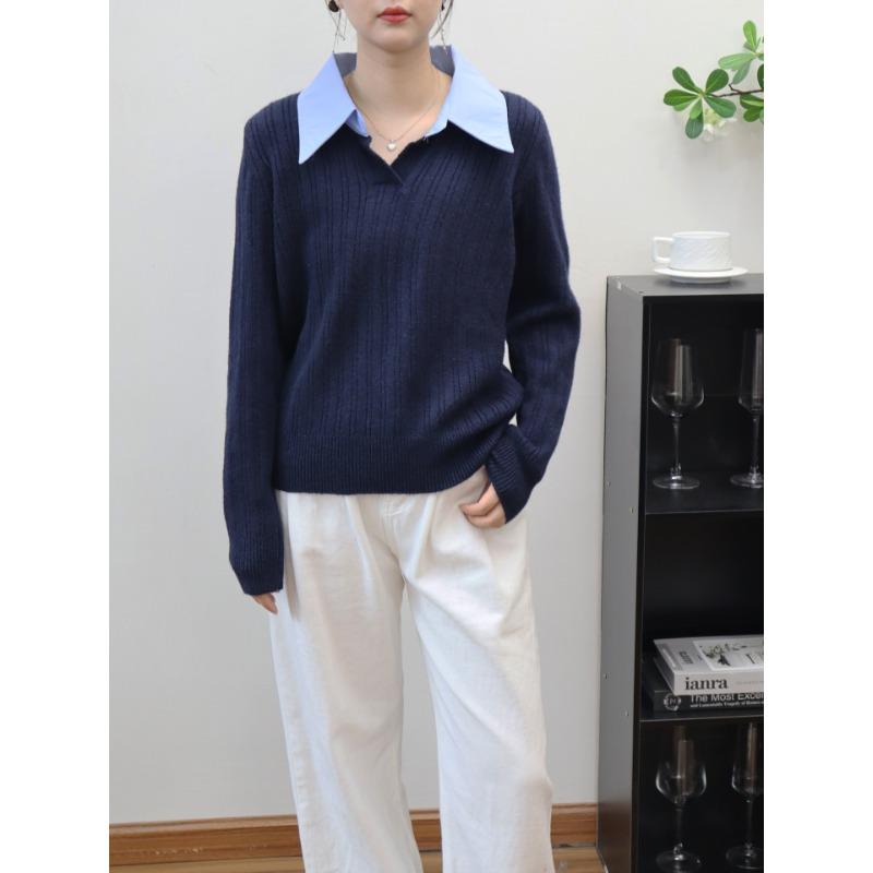 Топ-свитер вязаный с воротником поло, с эффектом двухслойности, осень-зима, новый, мягкий, восковой и тонкий, с темпераментом, пуловер для женщин One size темно-синий
Топ-свитер вязаный с воротником поло, с эффектом двухслойности, осень-зима, новый, мягкий, восковой и тонкий, с темпераментом, пуловер для женщин One size темно-синий
