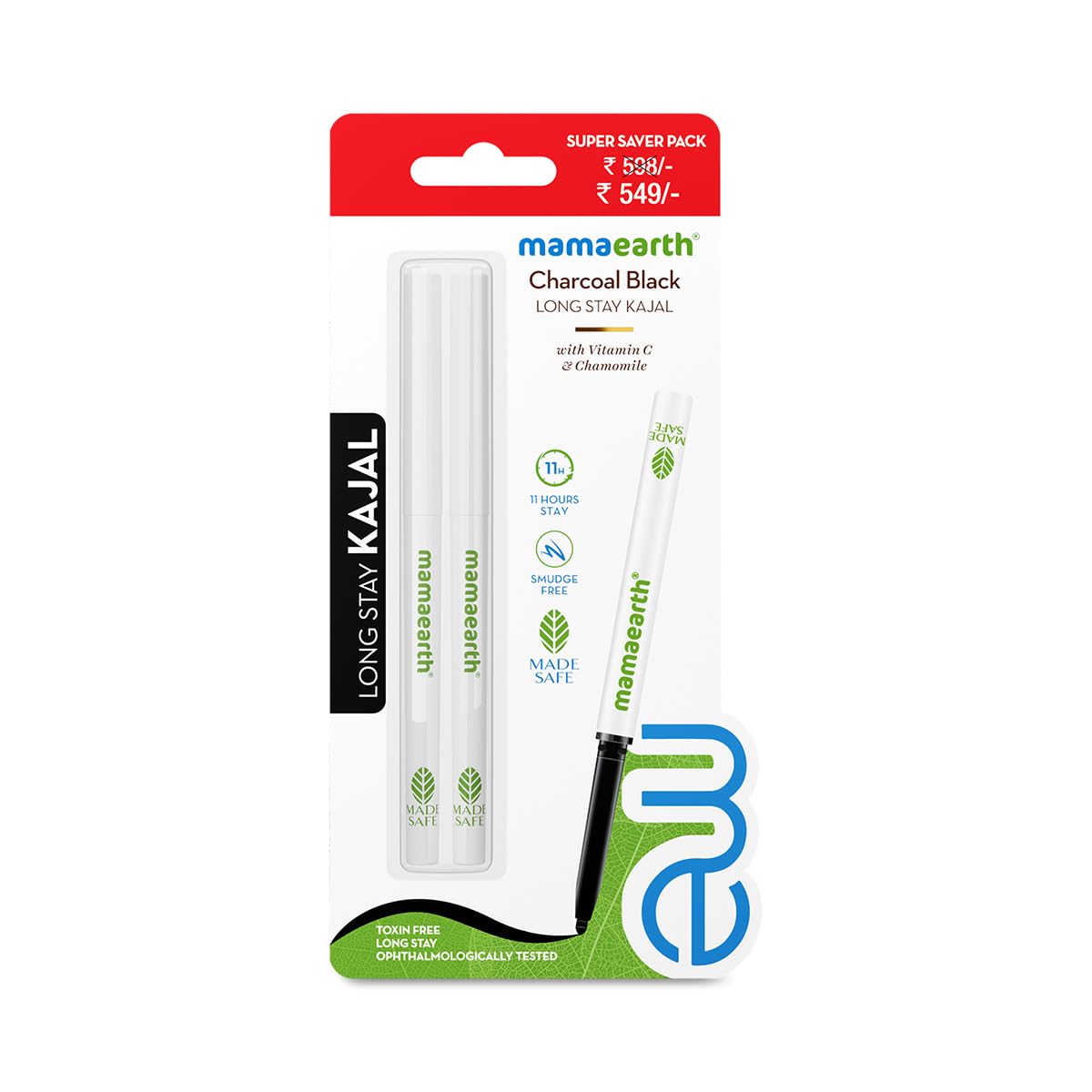 Mamaearth Карандаш-каял Charcoal Black Long Stay для 11-часовой водостойкой носки без смазывания (0.35г X 2 единицы) Пакет из 1
Mamaearth Карандаш-каял Charcoal Black Long Stay для 11-часовой водостойкой носки без смазывания (0.35г X 2 единицы) Пакет из 1