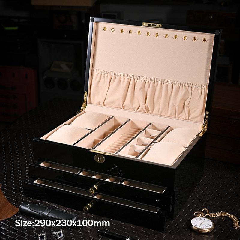 Three Layers Jewelry Box Bracelet Earrings Jewellery Display Case Necklace Watch Organizer Boxes Household Trinket Storage Cases чорний
Three Layers Jewelry Box Bracelet Earrings Jewellery Display Case Necklace Watch Organizer Boxes Household Trinket Storage Cases чорний