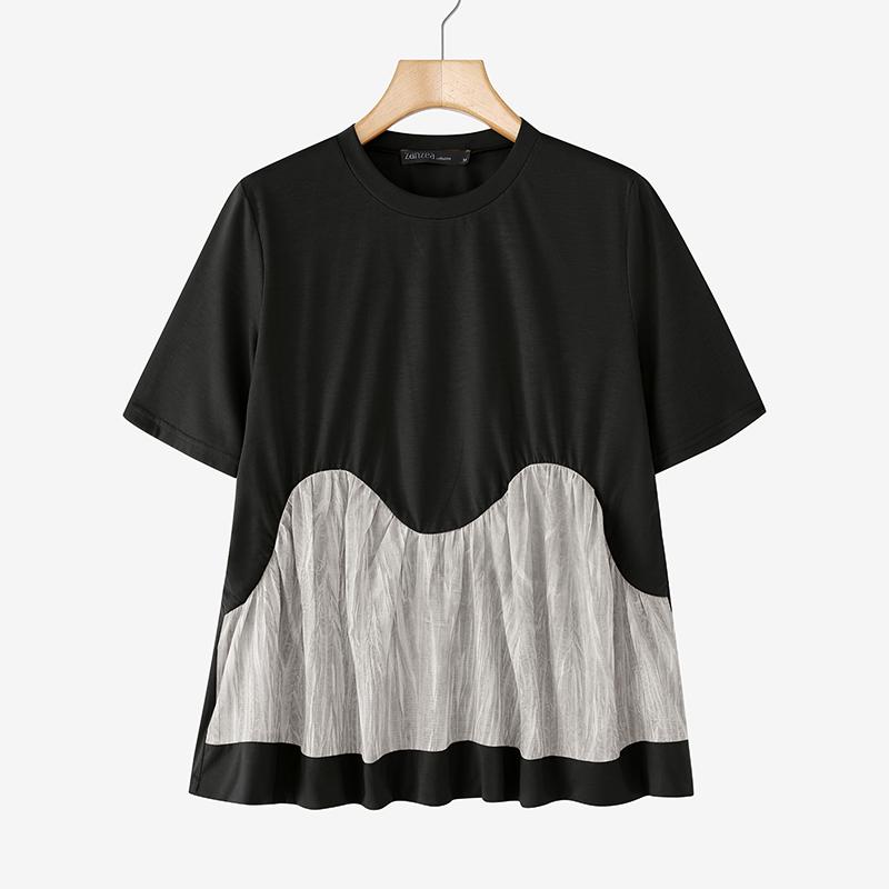 ZANZEA Women Summer Casual Round Neck Patchwork Short Sleeve T-Shirts S чорний
ZANZEA Women Summer Casual Round Neck Patchwork Short Sleeve T-Shirts S чорний