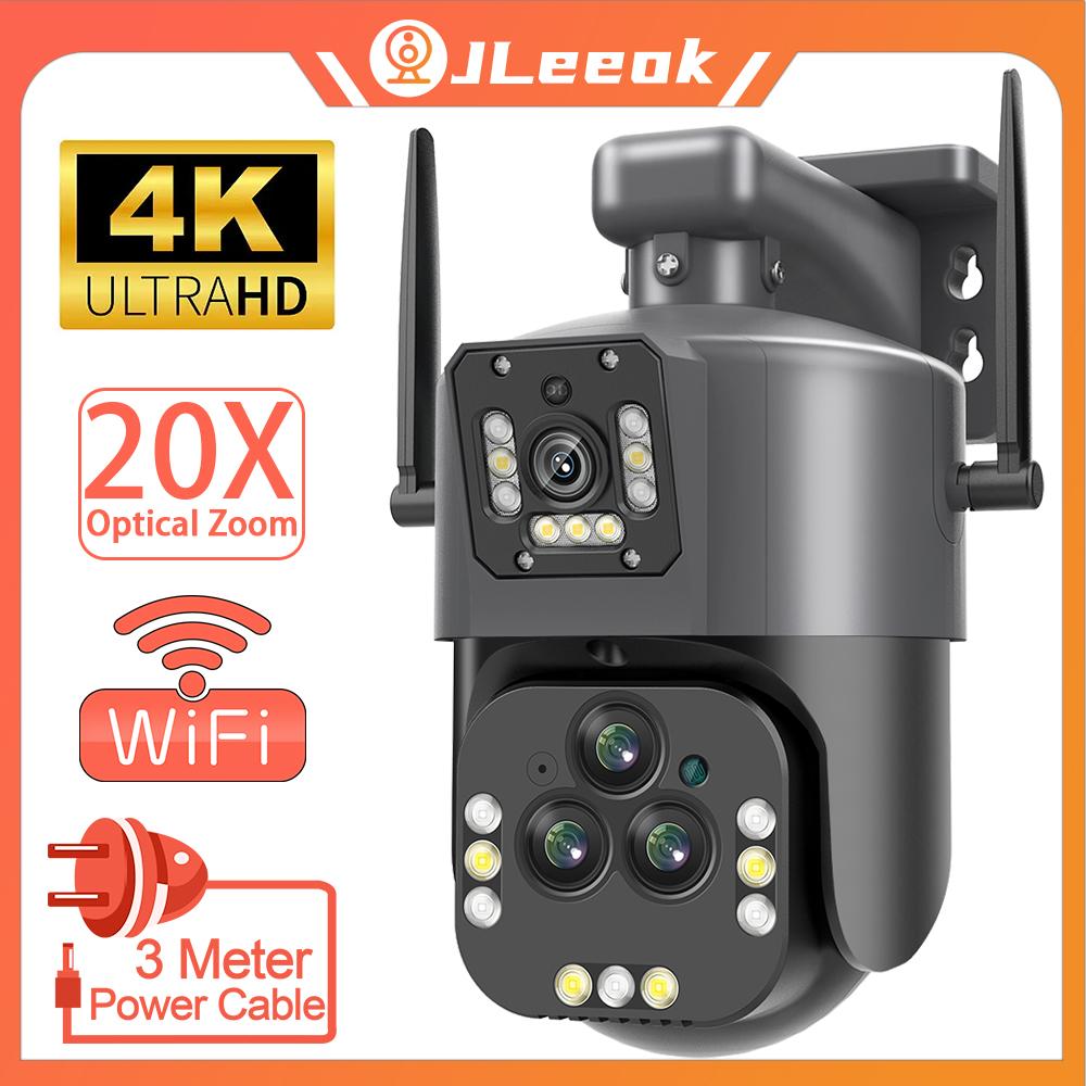 Jleeok 16MP 4K Outdoor PTZ Wireless WiFi Securtiy IP Camera Quad Lens Dual Frame 20x Optical Zoom Waterproof Mobile Tracking Cam CCTV
Jleeok 16MP 4K Outdoor PTZ Wireless WiFi Securtiy IP Camera Quad Lens Dual Frame 20x Optical Zoom Waterproof Mobile Tracking Cam CCTV