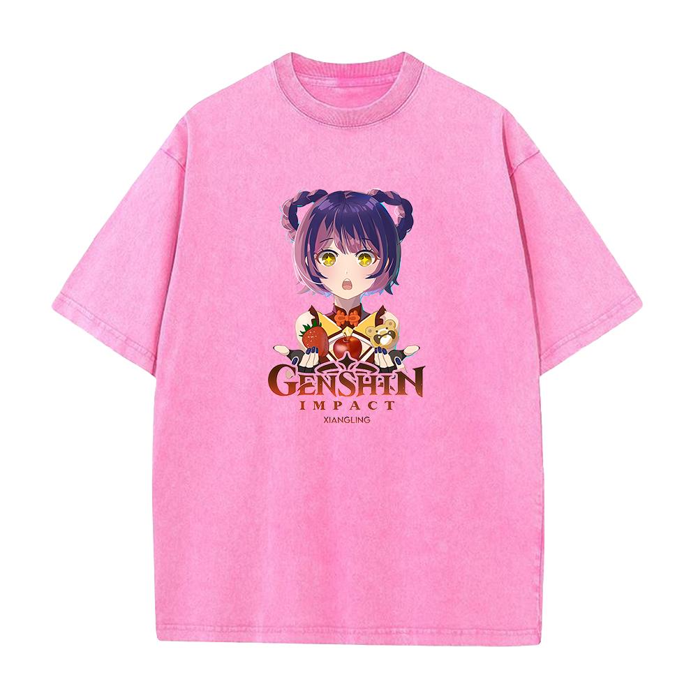 Hot Game Genshin Impact Xiangling Cute Printed T-shirt Men Women Oversized Tshirts Washed Cotton T Shirt Harajuku Unisex Tops S
Hot Game Genshin Impact Xiangling Cute Printed T-shirt Men Women Oversized Tshirts Washed Cotton T Shirt Harajuku Unisex Tops S