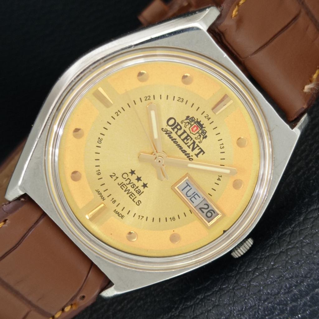 ORIENT CRYSTAL 48741 АВТОМАТИЧЕСКИЕ ВИНТАЖНЫЕ ЯПОНСКИЕ МУЖСКИЕ ЧАСЫ С ЗОЛОТИСТЫМ ЦИФЕРБЛАТОМ a706902-1
ORIENT CRYSTAL 48741 АВТОМАТИЧЕСКИЕ ВИНТАЖНЫЕ ЯПОНСКИЕ МУЖСКИЕ ЧАСЫ С ЗОЛОТИСТЫМ ЦИФЕРБЛАТОМ a706902-1